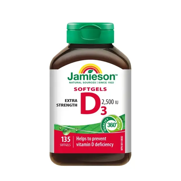 Jamieson Vitamín D3 2500 IU 135 kapslí