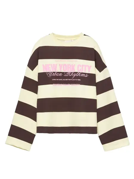 Pull&Bear Mikina 'PACIFIC'  tmavohnedá / svetložltá / staroružová