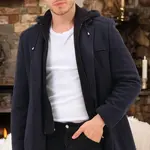 PLT8371 DEWBRRY MEN'S COAT-LIGHT DIAGONAL NAVY BLUE