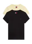 Tommy Jeans Tričko  svetložltá / čierna
