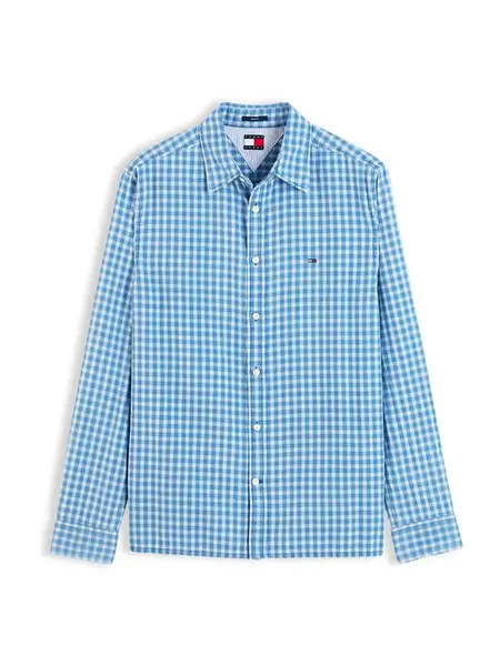 Tommy Jeans Košeľa  nebesky modrá / biela