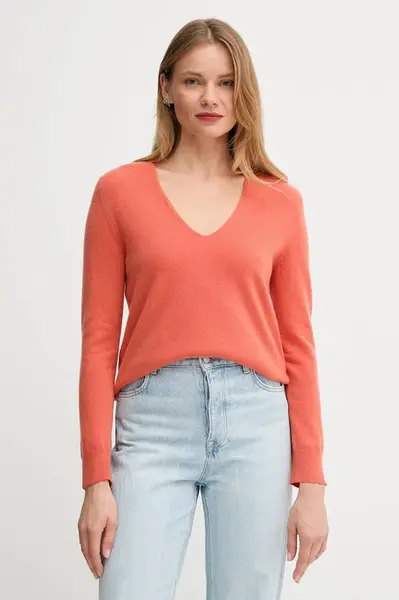Vlněný svetr United Colors of Benetton dámský, oranžová barva, 1002D401Y