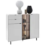 Dieter Knoll VYSOKÁ KOMODA, dub, bílá, 141,2/120/40 cm