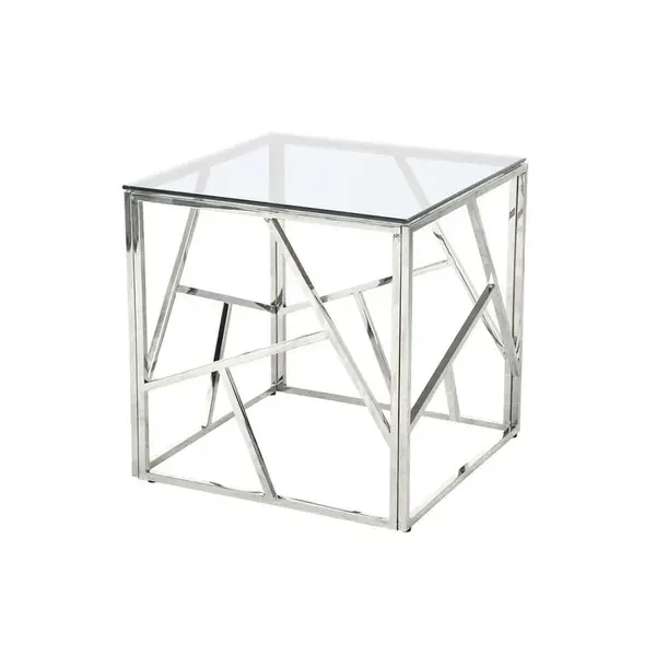 Livetastic ODKLÁDACÍ STOLEK, čiré, barvy stříbra
