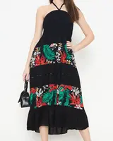 Resti Women's black floral midi dress - Clothing
