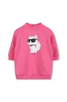 Dětské šaty s bavlnou Karl Lagerfeld růžová barva, mini, oversize, Z30657