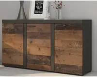 Komoda 3-dveřová Rumba, vintage optika kovu/dřeva