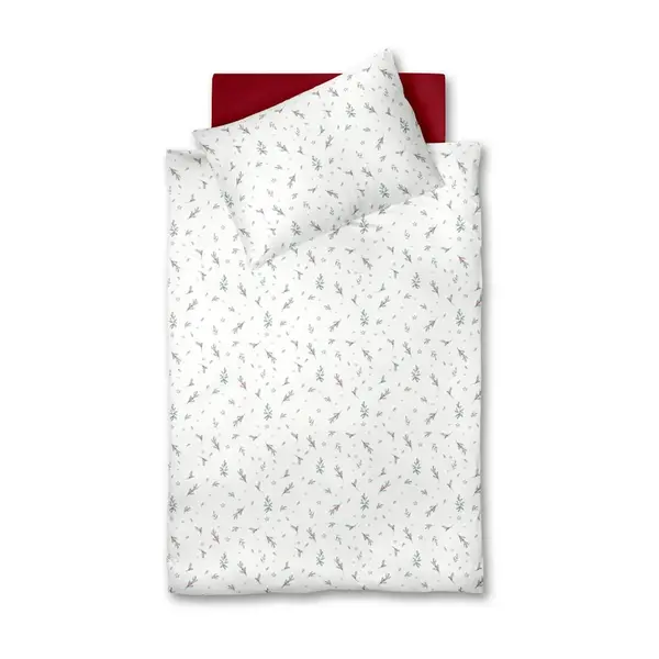 Fleuresse POVLEČENÍ, flanel, červená, bílá, tmavě zelená, 140/200 cm