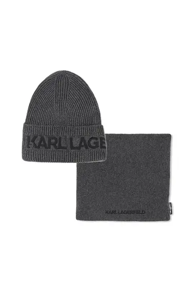 Dětská čepice a nákrčník z bavlny Karl Lagerfeld