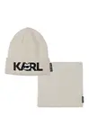 Dětská čepice a nákrčník z bavlny Karl Lagerfeld