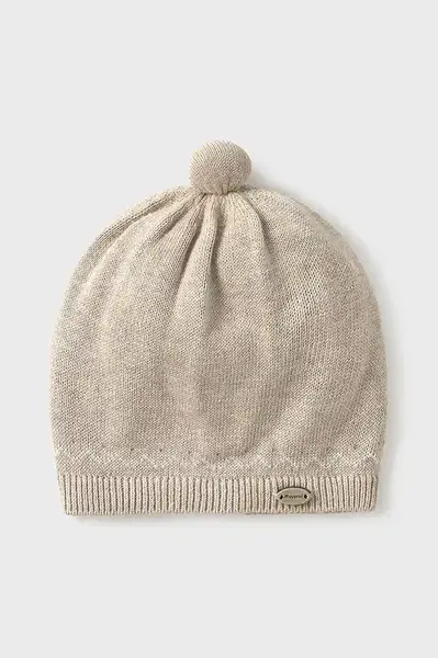 Kojenecká čepice Mayoral Newborn hnědá barva, 9936