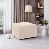 Super strečové potahy RUBINIA smetanová taburet (40 - 60 cm)