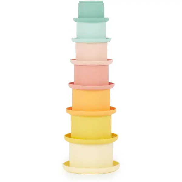 Bieco Silicone Stacking Cups Tropical Vibes stohovací kelímky 12 m+ 7 ks