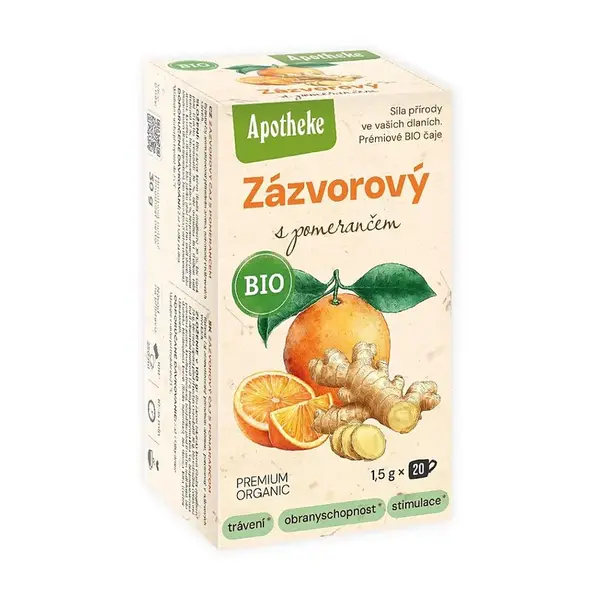 APOTHEKE Zázvorový s pomerančem čaj BIO 20 sáčků