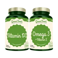 GREENFOOD NUTRITION Duopack Omega 3 + Vitamin E 120ks a Vitamin D3 60ks