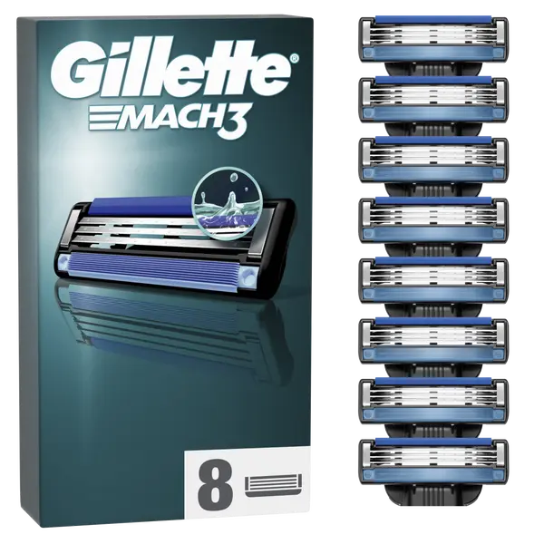 GILLETTE Mach3 Náhradní holicí hlavice pro muže 8 ks