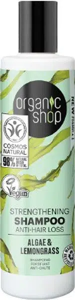 ORGANIC SHOP Posilující šampon proti vypadávání vlasů Řasy a citronová tráva 280 ml