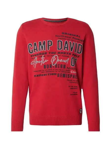 CAMP DAVID Sveter  červená / čierna / biela