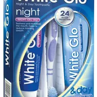 WHITE GLO Noční a denní bělicí zubní pasty + ZDARMA kartáček