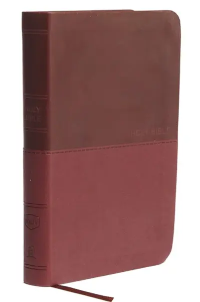 NKJV, Thinline Bible, Compact, Leathersoft, Burgundy, Red Letter, Comfort Print - Thomas Nelson