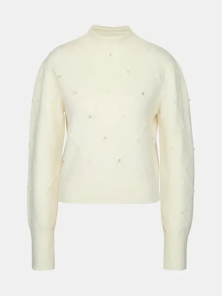 Krémový dámsky sveter s aplikáciou ORSAY