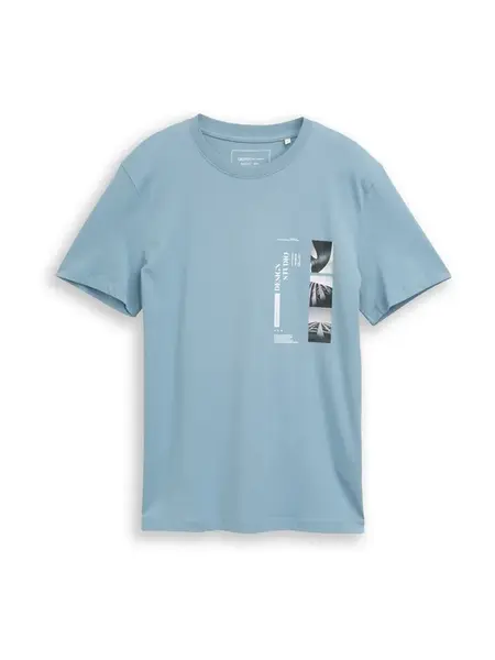 TOM TAILOR DENIM Tričko  svetlomodrá / čierna / biela