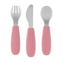 Petite&Mars Take&Match Stainless Steel Cutlery Set príbor Dusty Rose 12m+ 3 ks