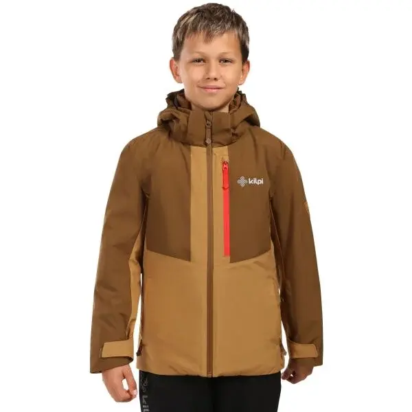 KILPI DENVER Chlapčenská lyžiarska bunda, hnedá, veľkosť