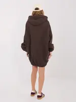 Dámská mikina s kapucí, tmavě hnědá