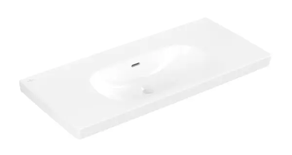Villeroy & Boch Skyla - Umývadlo 100x46 cm, s prepadom, bez otvoru na batériu, CeramicPlus, Stone White 5A51A6RW