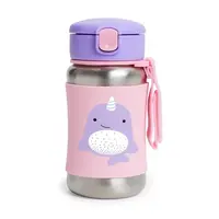 SKIP HOP Zoo Láhev s brčkem na vodu nerez Narval 12m+