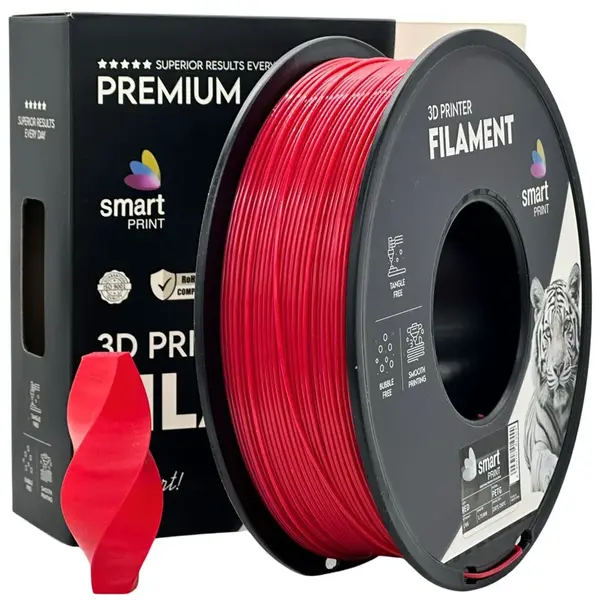 Smart Print FG-S30-E1, 3D filament, PETG, Red, 1kg, 1,75mm