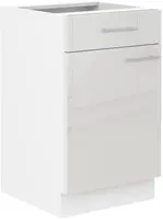 Spodní skříňka Lara 50 D 1F 1S BB - Premium Box Barva korpusu: Bílá, Barva dvířek: Bílý lesk