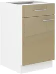 Spodní skříňka Lara 50 D 1F 1S BB - Premium Box Barva korpusu: Bílá, Barva dvířek: Cappucino lesk