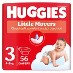 HUGGIES® Little Movers plenky 3 (4 - 9 kg) 56 ks
