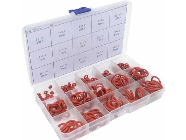 Sada těsnění O-kroužků 225ks, silikon, odolnost do 200°C