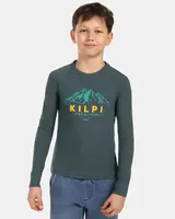 Chlapecké bavlněné tričko s dlouhým rukávem kilpi verati-jb tmavě zelená 146