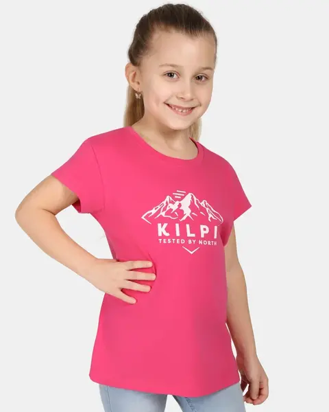 Dívčí bavlněné tričko kilpi albion-jg růžová 158