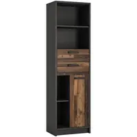 Regál vysoký Nubi NUBR01 1D2S matera tmavá/old style