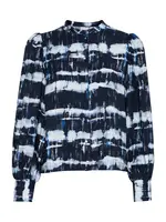 ICHI Blúzka 'VARIEL'  modrá / námornícka modrá / svetlomodrá / tmavosivá