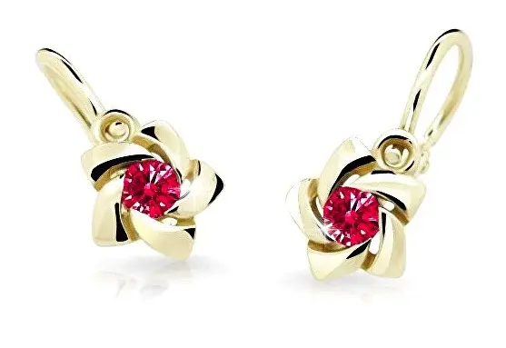 Cutie Jewellery Zlaté detské náušnice C2201-10-X-1 červená