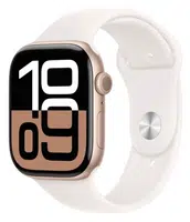 APPLE Watch Series 10 42mm Růžově zlatý hliník se světle ruměnným sportovním řemínkem M/L