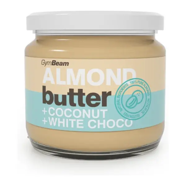 GymBeam MANDĽOVÉ MASLO KOKOS + BIELA ČOKOLÁDA 340 G Orechové maslo, , veľkosť