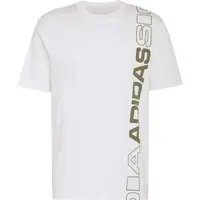 adidas VERTICAL LINEAR LOGO GRAPHIC T-SHIRT Pánské triko, bílá, velikost