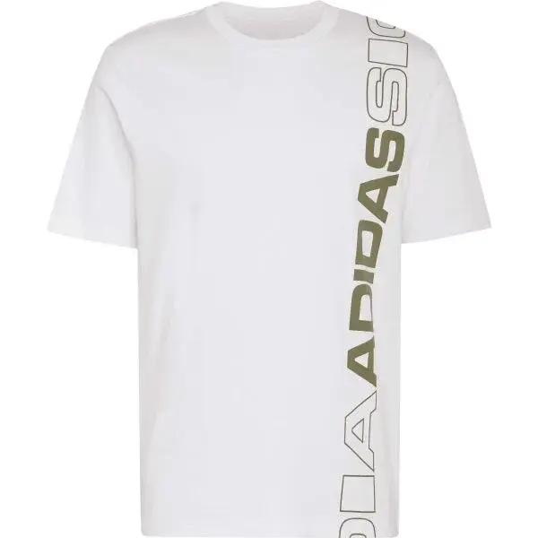 adidas VERTICAL LINEAR LOGO GRAPHIC T-SHIRT Pánské triko, bílá, velikost XXL