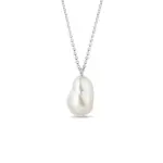 Náhrdelník z bílého zlata s barokní perlou KLENOTA