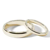 Snubní sada prstenů s diamanty po obvodu ve zlatě KLENOTA