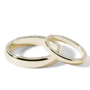 Snubní sada prstenů s diamanty po obvodu ve zlatě KLENOTA