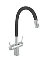 Novaservis Ferro Filtrata - Dřezová baterie s filtrační funkcí a flexibilním ramenem, černá/chrom BFT41B