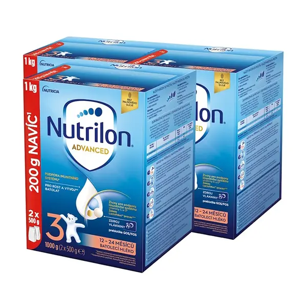 NUTRILON Advanced 3 batolecí mléko 12-24. měsíců 3 x 1 kg